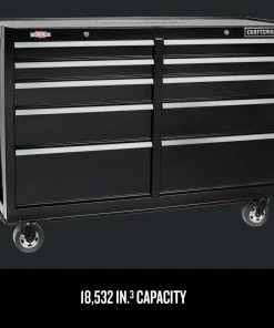CRAFTSMAN Bottom Tool Cabinets 2000 Series 52-in W x 37.5-in H 10-Drawer Steel Rolling Tool Cabinet (Black) 9 CRAFTSMAN Bottom Tool Cabinets 2000 Series 52-in W x 37.5-in H 10-Drawer Steel Rolling Tool Cabinet (Black) -Craftsman Store 18228752