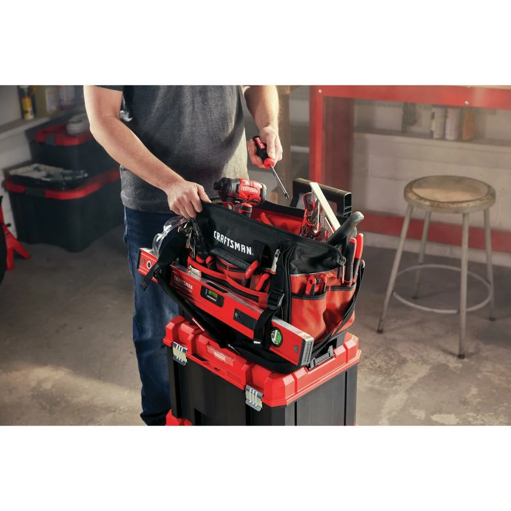 CRAFTSMAN Tool Bags VERSASTACK Red/Black Polyester 17-in Zippered Tool Bag 9 CRAFTSMAN Tool Bags VERSASTACK Red/Black Polyester 17-in Zippered Tool Bag - Image 9