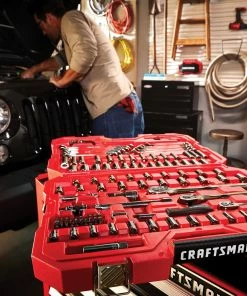 CRAFTSMAN Mechanics Tool Sets 121-Piece Standard (SAE) and Metric Combination Gunmetal Chrome Mechanics Tool Set (1/4-in; 3/8-in) 25 CRAFTSMAN Mechanics Tool Sets 121-Piece Standard (SAE) and Metric Combination Gunmetal Chrome Mechanics Tool Set (1/4-in; 3/8-in) -Craftsman Store 40799363