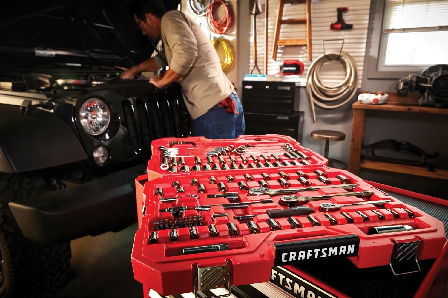 CRAFTSMAN Mechanics Tool Sets 121-Piece Standard (SAE) and Metric Combination Gunmetal Chrome Mechanics Tool Set (1/4-in; 3/8-in) 13 CRAFTSMAN Mechanics Tool Sets 121-Piece Standard (SAE) and Metric Combination Gunmetal Chrome Mechanics Tool Set (1/4-in; 3/8-in) - Image 13