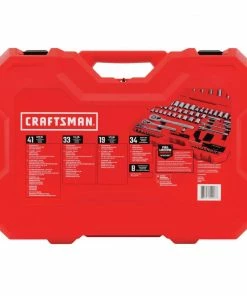 CRAFTSMAN Mechanics Tool Sets 135-Piece Standard (SAE) and Metric Combination Polished Chrome Mechanics Tool Set (1/4-in; 3/8-in) -Craftsman Store 40834300