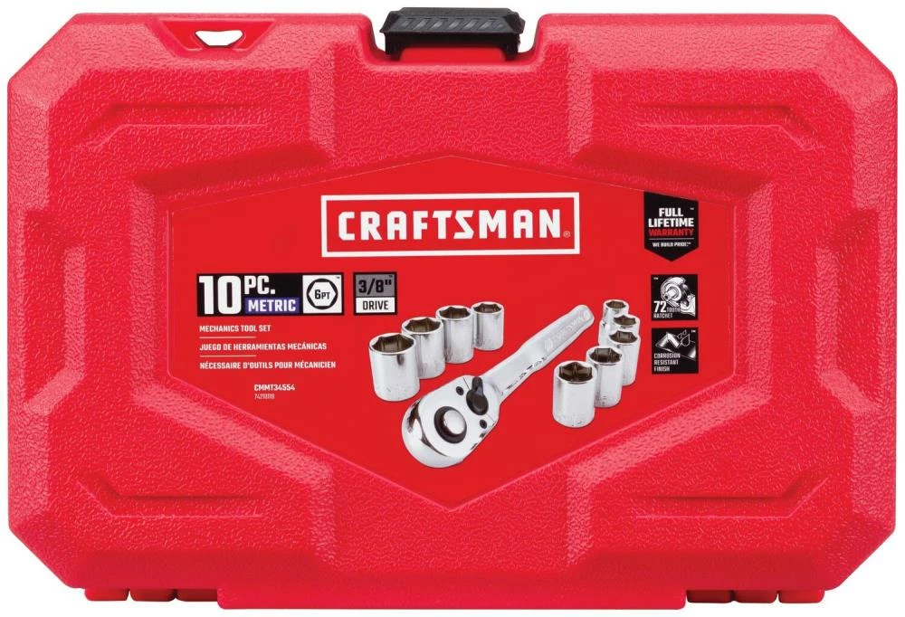 CRAFTSMAN Mechanics Tool Sets 10-Piece Metric Polished Chrome Mechanics Tool Set (3/8-in) 3 CRAFTSMAN Mechanics Tool Sets 10-Piece Metric Polished Chrome Mechanics Tool Set (3/8-in) - Image 3