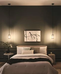 Kichler Pendant Lighting Loman Matte Black and Brushed Nickel Craftsman Clear Glass Cylinder Mini Pendant Light 29 Kichler Pendant Lighting Loman Matte Black and Brushed Nickel Craftsman Clear Glass Cylinder Mini Pendant Light -Craftsman Store 42365771