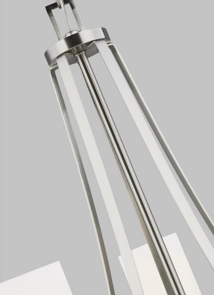 Sea Gull Lighting Chandeliers Robie 5-Light Brushed Nickel Craftsman Chandelier 3 Sea Gull Lighting Chandeliers Robie 5-Light Brushed Nickel Craftsman Chandelier - Image 3