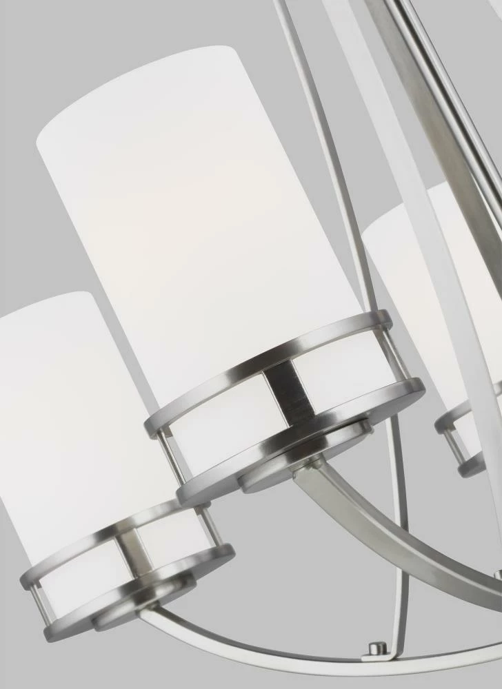 Sea Gull Lighting Chandeliers Robie 5-Light Brushed Nickel Craftsman Chandelier 2 Sea Gull Lighting Chandeliers Robie 5-Light Brushed Nickel Craftsman Chandelier - Image 2
