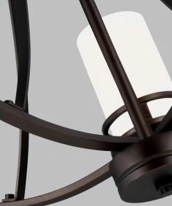 Sea Gull Lighting Chandeliers Robie 5-Light Bronze Craftsman Chandelier -Craftsman Store 42628828