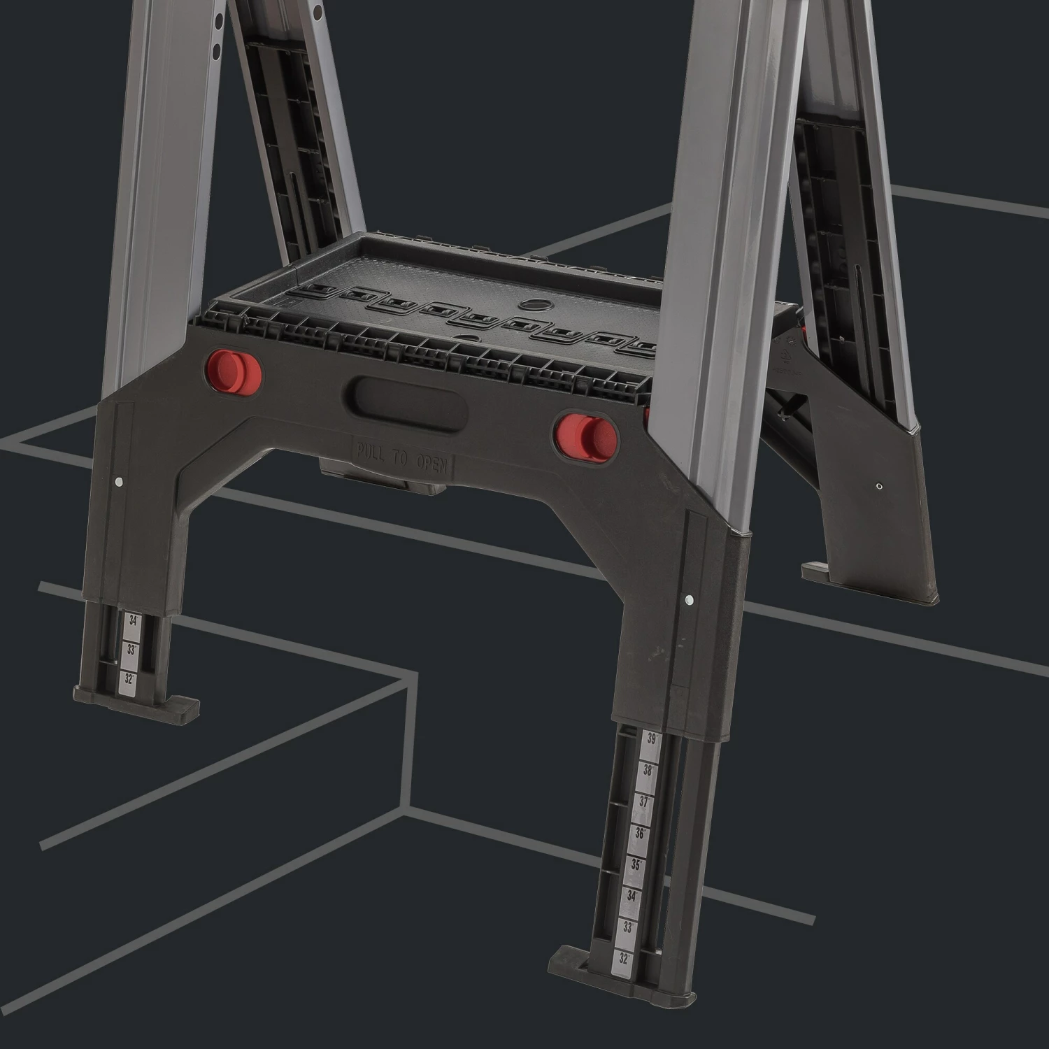 CRAFTSMAN Saw Horses 26.91-in W x 32.41-in H Adjustable Metal and Plastic Saw Horse (2500-lb Capacity) 3 CRAFTSMAN Saw Horses 26.91-in W x 32.41-in H Adjustable Metal and Plastic Saw Horse (2500-lb Capacity) - Image 3