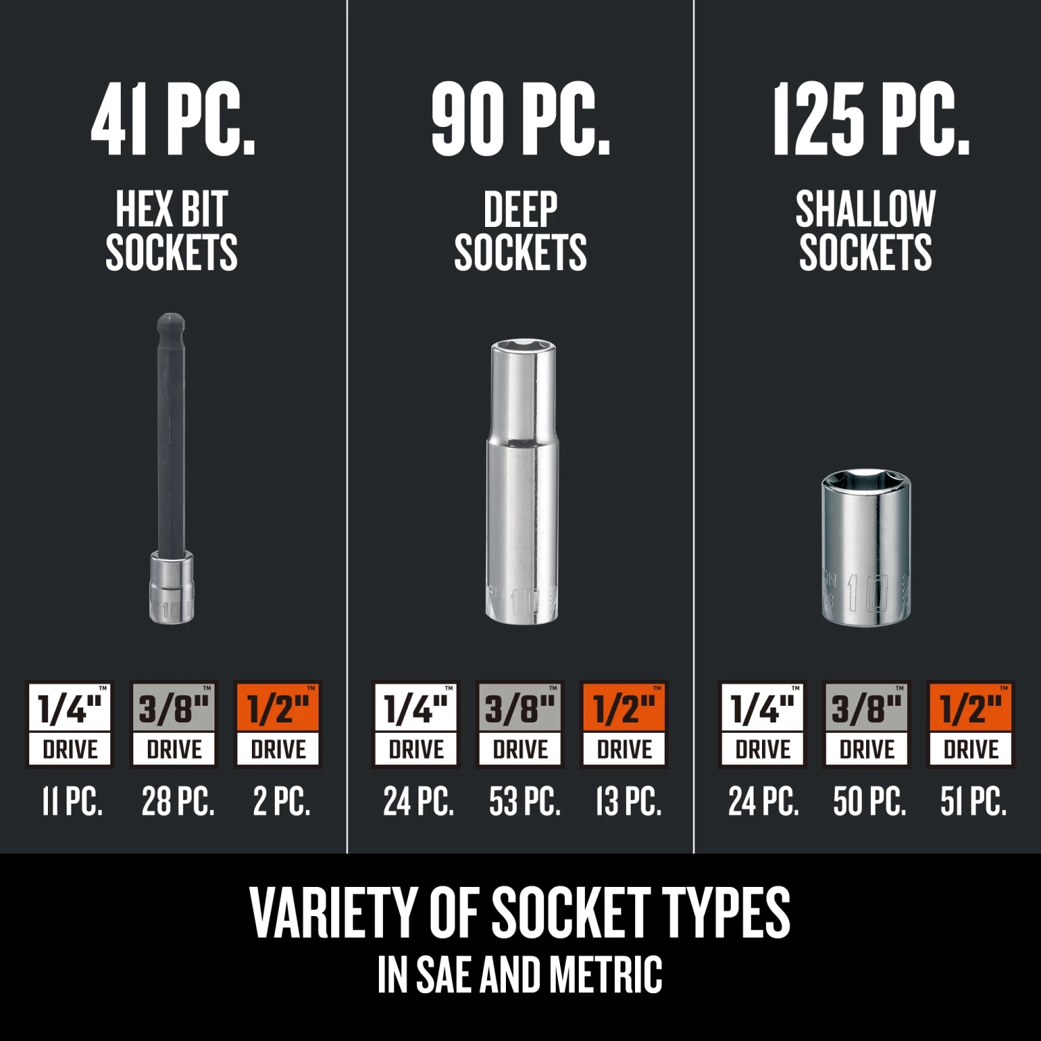 CRAFTSMAN Mechanics Tool Sets 299-Piece Standard (SAE) Polished Chrome Mechanics Tool Set 4 CRAFTSMAN Mechanics Tool Sets 299-Piece Standard (SAE) Polished Chrome Mechanics Tool Set - Image 4