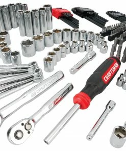 CRAFTSMAN Mechanics Tool Sets 224-Piece Standard (SAE) and Metric Combination Polished Chrome Mechanics Tool Set (1/4-in; 3/8-in) -Craftsman Store 43185224