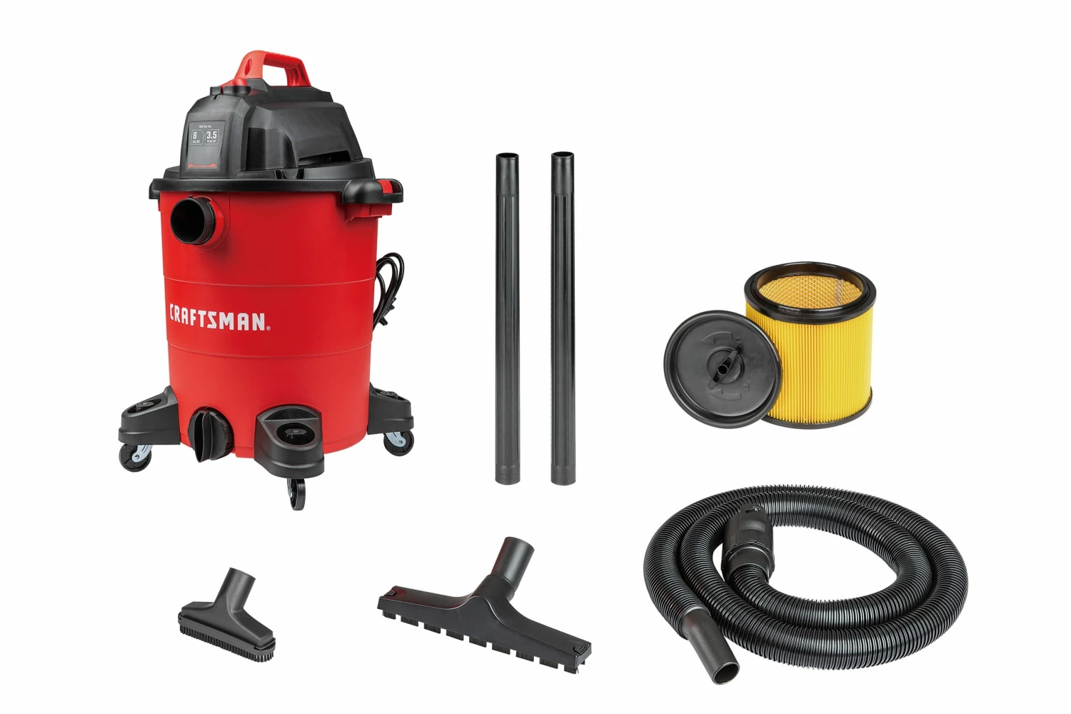 CRAFTSMAN Shop Vacuums 8-Gallon Corded Portable Wet/Dry Shop Vacuum 9 CRAFTSMAN Shop Vacuums 8-Gallon Corded Portable Wet/Dry Shop Vacuum - Image 9