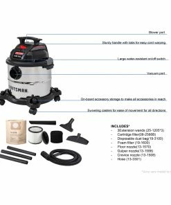 CRAFTSMAN Shop Vacuums 5-Gallon Corded Portable Wet/Dry Shop Vacuum (Corded) -Craftsman Store 43456617 scaled
