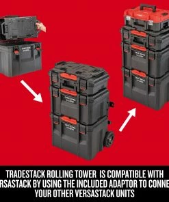 CRAFTSMAN Portable Tool Boxes TradeStack System Tower 22-in Black Plastic Wheels Lockable Tool Box -Craftsman Store 43569038