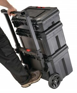 CRAFTSMAN Portable Tool Boxes TradeStack System Tower 22-in Black Plastic Wheels Lockable Tool Box -Craftsman Store 43569040