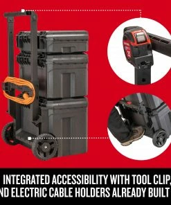 CRAFTSMAN Portable Tool Boxes TradeStack System Tower 22-in Black Plastic Wheels Lockable Tool Box -Craftsman Store 43569047