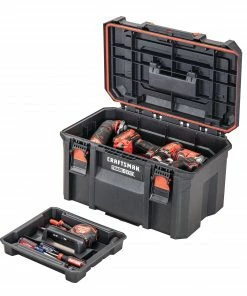 CRAFTSMAN Portable Tool Boxes TradeStack System Tower 22-in Black Plastic Wheels Lockable Tool Box -Craftsman Store 43569053