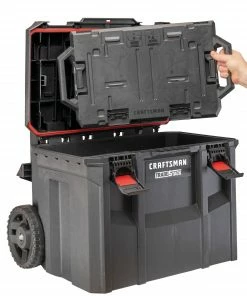 CRAFTSMAN Portable Tool Boxes TradeStack System Tower 22-in Black Plastic Wheels Lockable Tool Box -Craftsman Store 43569054