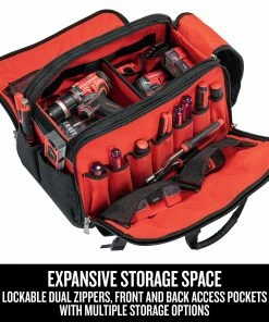 CRAFTSMAN Tool Bags TRADESTACK System Black/Red Polyester 22.5-in Tool Bag -Craftsman Store 44392081