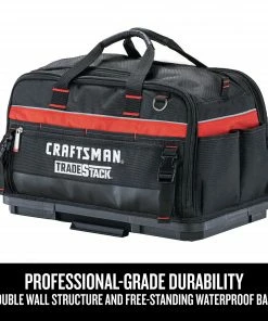 CRAFTSMAN Tool Bags TRADESTACK System Black/Red Polyester 22.5-in Tool Bag -Craftsman Store 44392082