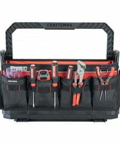 CRAFTSMAN Tool Bags TRADESTACK System Black/Red Polyester 22.375-in Zippered Tool Tote -Craftsman Store 44392091