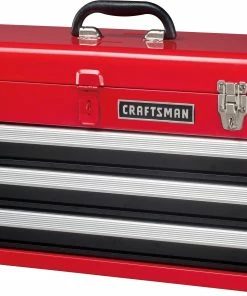 CRAFTSMAN Portable Tool Boxes Portable 20.5-in Ball-bearing 3-Drawer Red Steel Lockable Tool Box -Craftsman Store 44397006