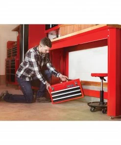 CRAFTSMAN Portable Tool Boxes Portable 20.5-in Ball-bearing 3-Drawer Red Steel Lockable Tool Box -Craftsman Store 44397008