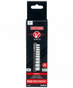 CRAFTSMAN Sockets & Socket Sets V-Series 10-Piece Standard (SAE) 1/4-in Drive 6-point Set Shallow Socket Set -Craftsman Store 44486403