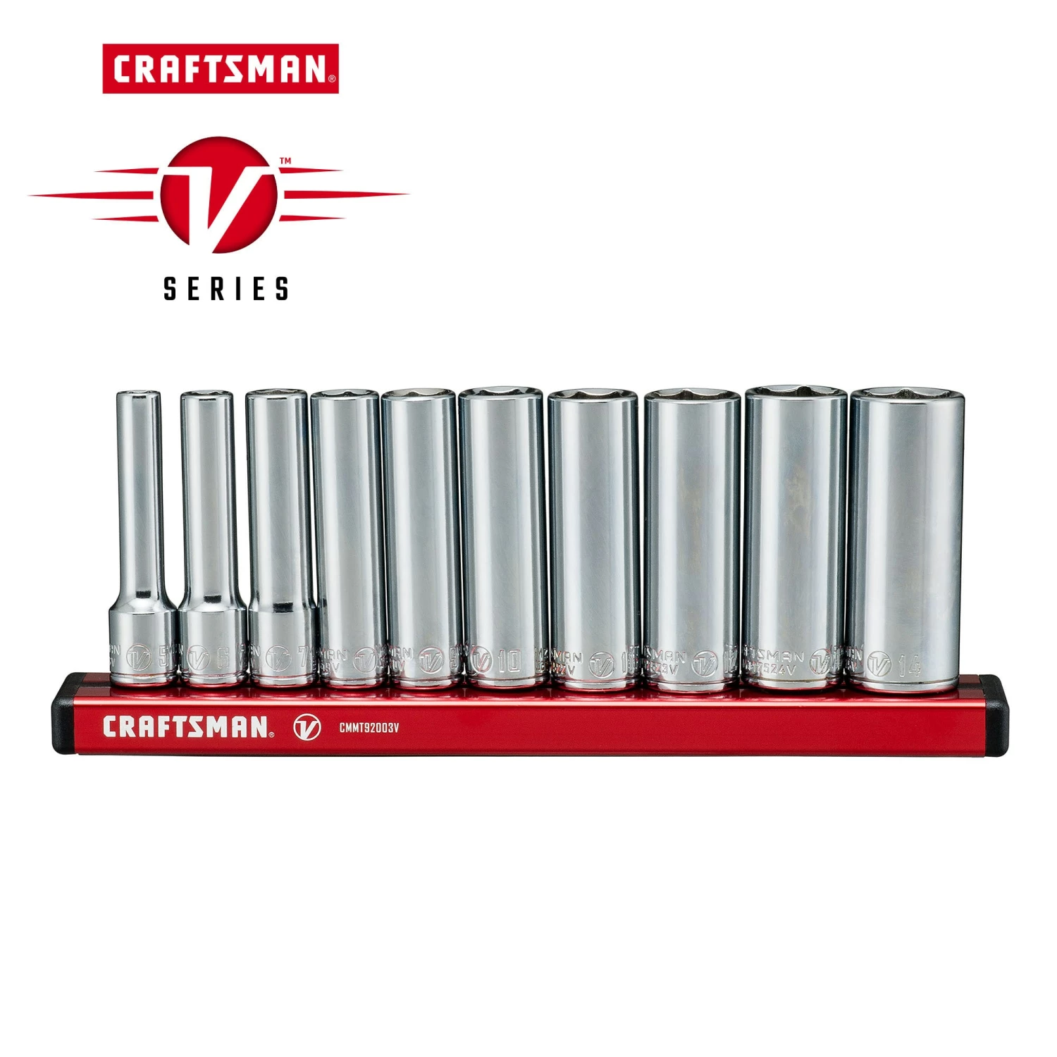CRAFTSMAN Sockets & Socket Sets V-Series 10-Piece Metric 1/4-in Drive 6-point Set Deep Socket Set 1 CRAFTSMAN Sockets & Socket Sets V-Series 10-Piece Metric 1/4-in Drive 6-point Set Deep Socket Set