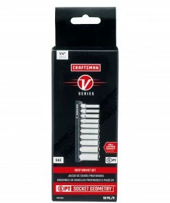 CRAFTSMAN Sockets & Socket Sets V-Series 10-Piece Standard (SAE) 1/4-in Drive 6-point Set Deep Socket Set 23 CRAFTSMAN Sockets & Socket Sets V-Series 10-Piece Standard (SAE) 1/4-in Drive 6-point Set Deep Socket Set -Craftsman Store 44486442