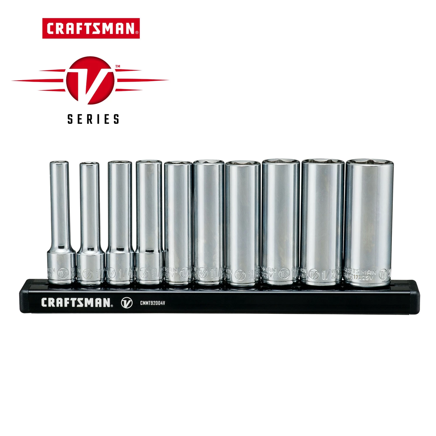 CRAFTSMAN Sockets & Socket Sets V-Series 10-Piece Standard (SAE) 1/4-in Drive 6-point Set Deep Socket Set 1 CRAFTSMAN Sockets & Socket Sets V-Series 10-Piece Standard (SAE) 1/4-in Drive 6-point Set Deep Socket Set
