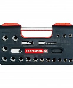 CRAFTSMAN Sockets & Socket Sets V-Series 21-Piece Metric 1/2-in Drive 6-point Set Shallow Socket Set -Craftsman Store 44496432
