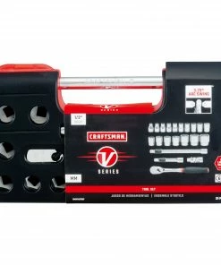 CRAFTSMAN Sockets & Socket Sets V-Series 21-Piece Metric 1/2-in Drive 6-point Set Shallow Socket Set -Craftsman Store 44496433