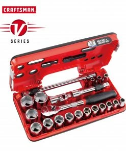 CRAFTSMAN Sockets & Socket Sets V-Series 21-Piece Metric 1/2-in Drive 6-point Set Shallow Socket Set