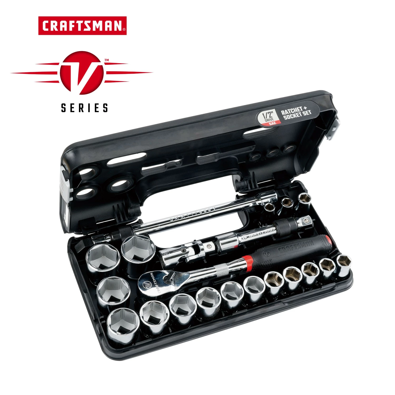 CRAFTSMAN Sockets & Socket Sets V-Series 21-Piece Standard (SAE) 1/2-in Drive 6-point Set Shallow Socket Set 1 CRAFTSMAN Sockets & Socket Sets V-Series 21-Piece Standard (SAE) 1/2-in Drive 6-point Set Shallow Socket Set