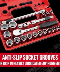 CRAFTSMAN Sockets & Socket Sets V-Series 21-Piece Metric 1/2-in Drive 6-point Set Shallow Socket Set -Craftsman Store 44778957