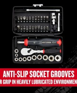 CRAFTSMAN Sockets & Socket Sets V-Series 38-Piece Standard (SAE) 1/4-in Drive 6-point Set Shallow Socket Set -Craftsman Store 44779054