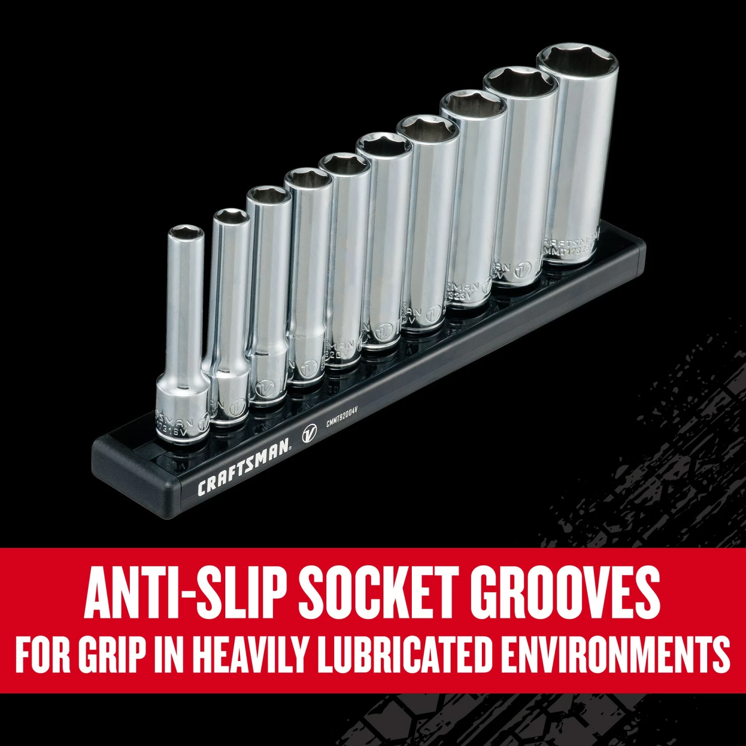 CRAFTSMAN Sockets & Socket Sets V-Series 10-Piece Standard (SAE) 1/4-in Drive 6-point Set Deep Socket Set 12 CRAFTSMAN Sockets & Socket Sets V-Series 10-Piece Standard (SAE) 1/4-in Drive 6-point Set Deep Socket Set - Image 12