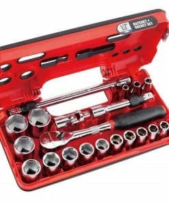 CRAFTSMAN Sockets & Socket Sets V-Series 21-Piece Metric 1/2-in Drive 6-point Set Shallow Socket Set -Craftsman Store 44780163