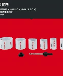 CRAFTSMAN Hole Saws & Kits 7-Piece Set Bi-metal Non-arbored Hole Saw Set -Craftsman Store 45403258