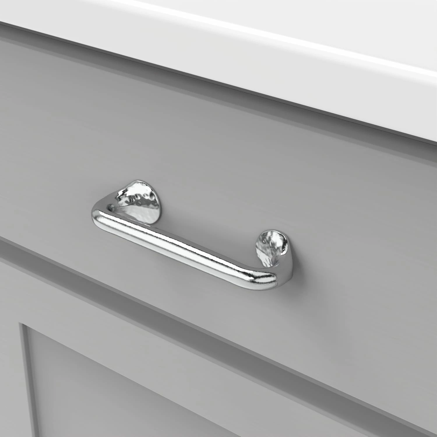 Hickory Hardware Craftsman Center to Center Chrome Rectangular Bar Drawer Pulls 3 Hickory Hardware Craftsman Center to Center Chrome Rectangular Bar Drawer Pulls - Image 3